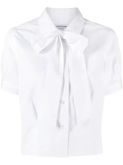 Shop Thom Browne Shirt With Decoration In White