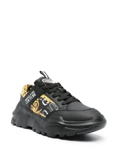 Shop Versace Jeans Couture Sneakers In Black