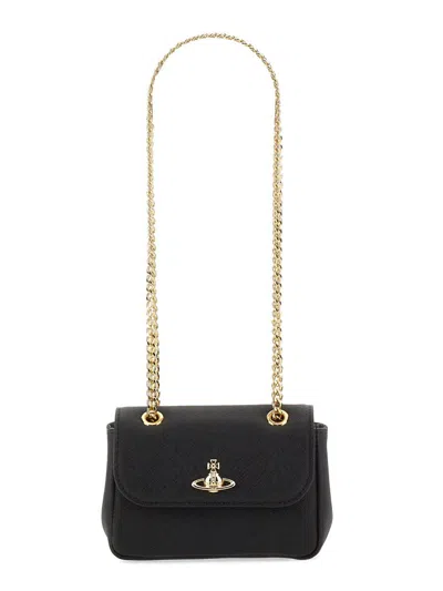 Shop Vivienne Westwood Victoria Small Bag With Chain In Black