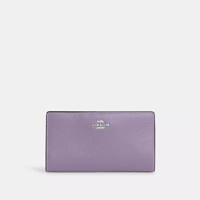 Shop Coach Slim Zip Wallet In Purple