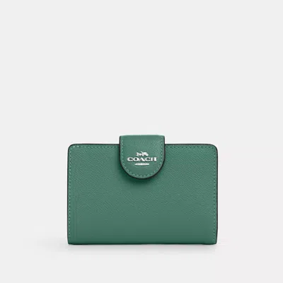 Shop Coach Medium Corner Zip Wallet In Green