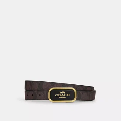 Shop Coach Signature Buckle Cut To Size Reversible Morgan Belt, 25 Mm In Brown