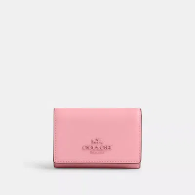 Shop Coach Micro Wallet In Pink