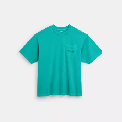 Shop Coach Pocket T-shirt In Blue