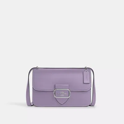 Shop Coach Large Morgan Square Crossbody Bag In Purple
