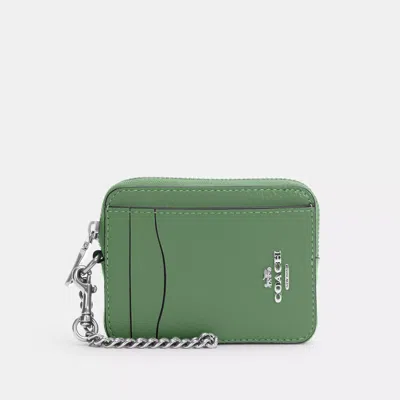 Shop Coach Zip Card Case In Green