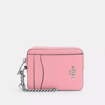Shop Coach Zip Card Case In Pink