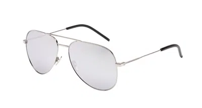Shop Saint Laurent Classic 11 Aviator Sunglasses - Men's/women's In Silver