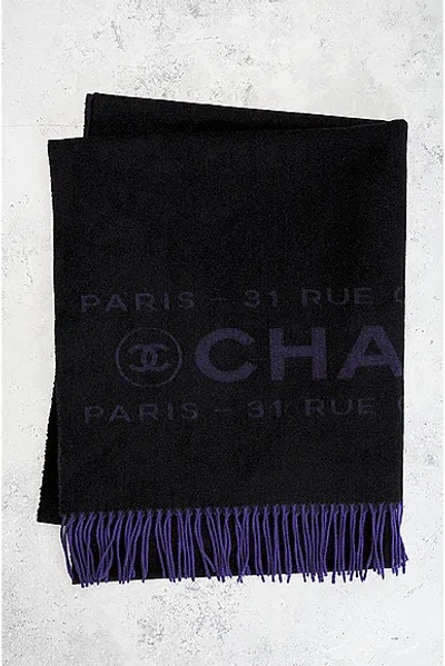 Pre-owned Chanel 31 Rue Cambon Scarf In Black