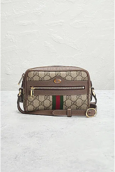 Shop Gucci Gg Supreme Ophidia Shoulder Bag In Beige