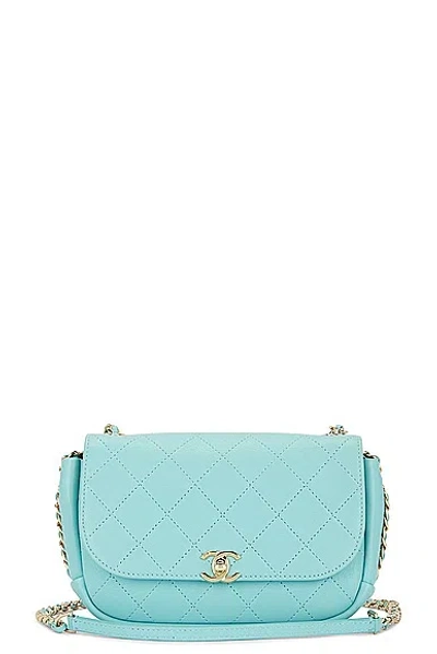 Pre-owned Chanel Quilted Flap Shoulder Bag In Blue