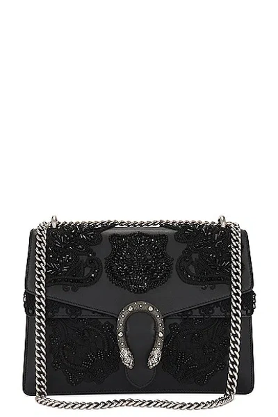 Shop Gucci Dionysus Embroidered Shoulder Bag In Black