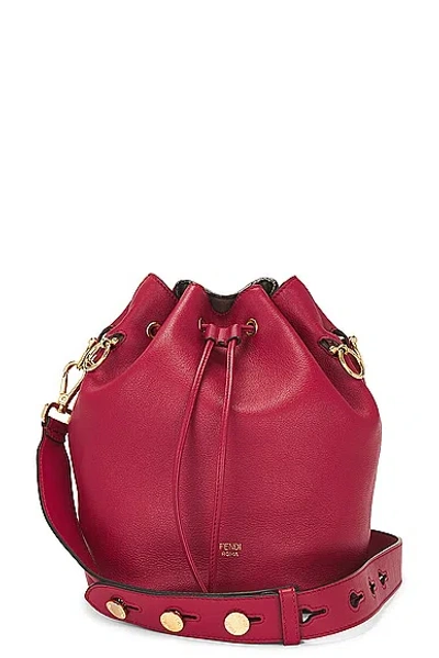 Pre-owned Fendi Mon Tresor Bucket Bag In Red
