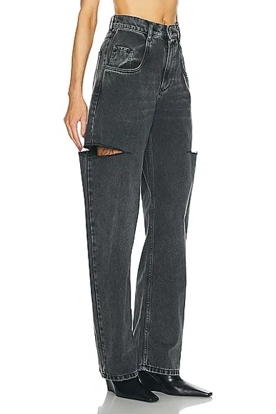 Maison Margiela Cutout High-rise Wide-leg Jeans In Black Washed