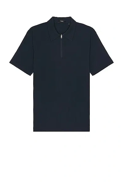Shop Theory Ryder Quarter Zip Polo In Baltic