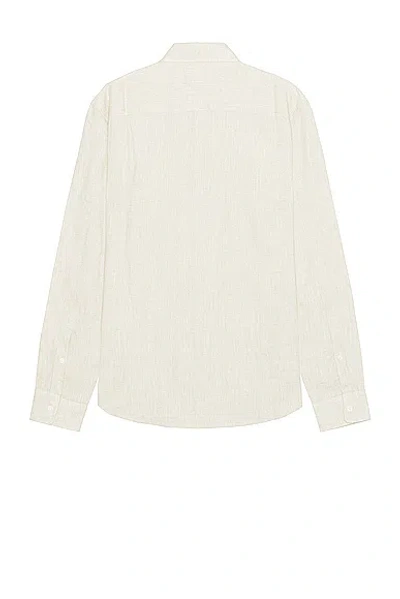 Shop Club Monaco Long Sleeve Solid Linen Shirt In Natural