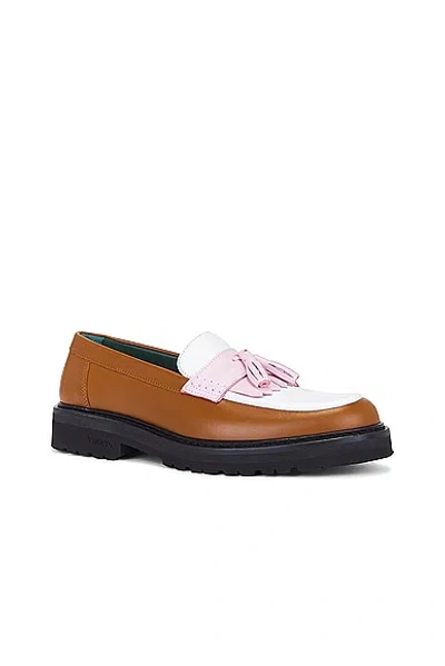 Shop Vinny's Richee Tri-tone Tassel Loafer In Leather Brown