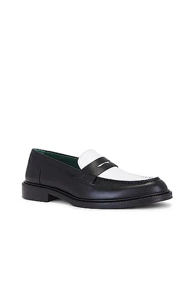 Shop Vinny's Townee Two Tone Penny Loafer In Leather Black