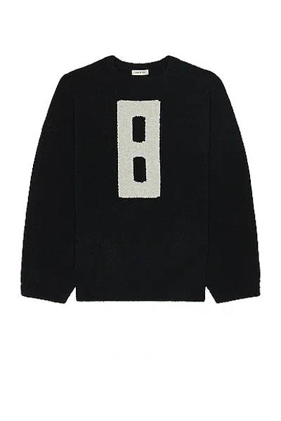 Shop Fear Of God Boucle Straight Neck Relaxed Sweater In Black