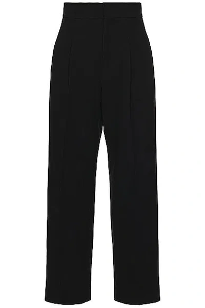 Shop Fear Of God Double Wool Single Pleat Relaxed Trouser In Black