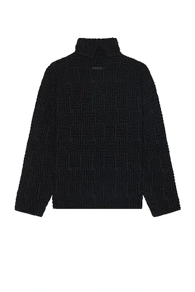 Shop Fear Of God Straight Neck Relaxed Sweater In Black