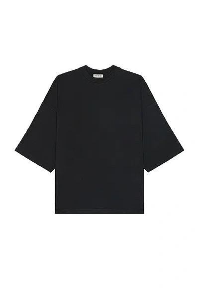 Shop Fear Of God Viscose Embroidered Thunderbird Milano Tee In Black
