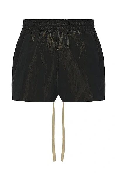 Fear Of God Crinkled Texture Elastic Waistband Lightweight Shorts In Black