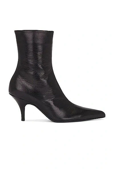 The Row Sling Leather Ankle Boots In Black