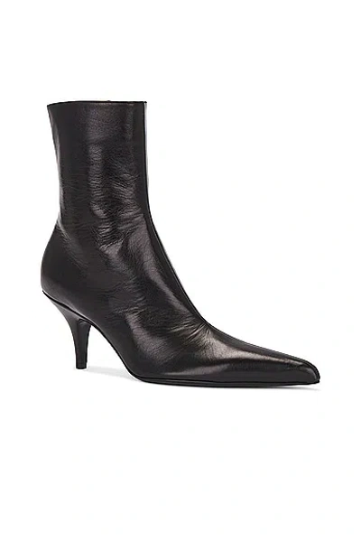 The Row Sling Leather Ankle Boots In Black