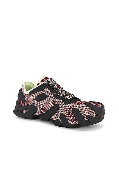 Bottega Veneta Flex Technical Knit Sneakers In Lemon Washed  Cherry  & Black