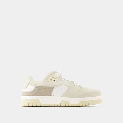 Acne Studios + Net Sustain Suede-trimmed Perforated Cracked-leather Sneakers In White