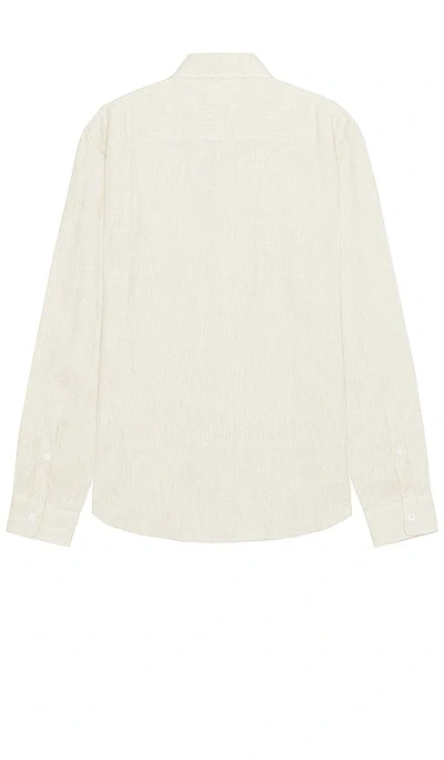 Shop Club Monaco Long Sleeve Solid Linen Shirt In 素色