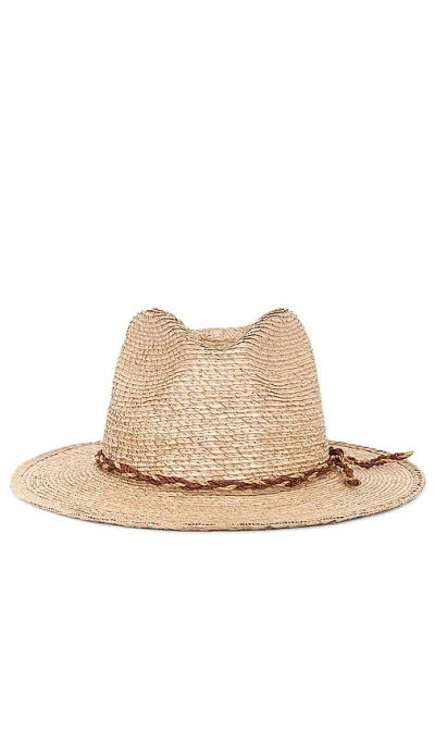 Shop Brixton Messer Western Straw Fedora Hat In 沙色