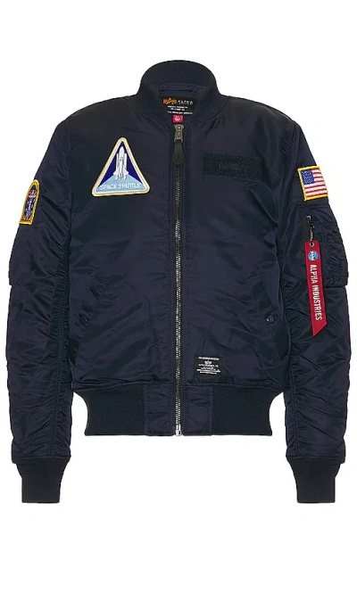 Shop Alpha Industries Nasa Ma-1 Bomber In 复古蓝