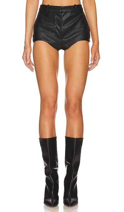 Nbd Danica Faux Leather Short In 黑色