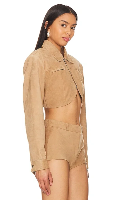 Lamarque X Revolve Brielle Jacket In Latte Suede