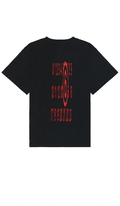 Shop Mm6 Maison Margiela Graphic T-shirt In 黑色