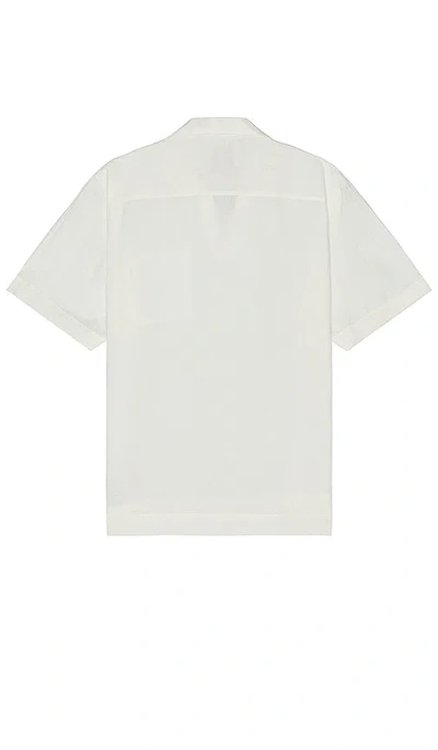 Shop Scotch & Soda Linen Short Sleeve Shirt In 米白