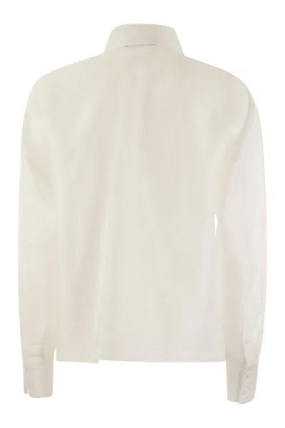 Shop Max Mara Studio Picasso - Ramie Gauze Tunic In White