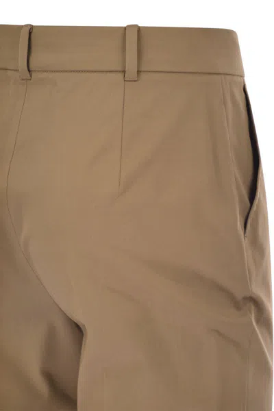 Shop Max Mara Studio Stemma - Cotton Cigarette Trousers In Leather