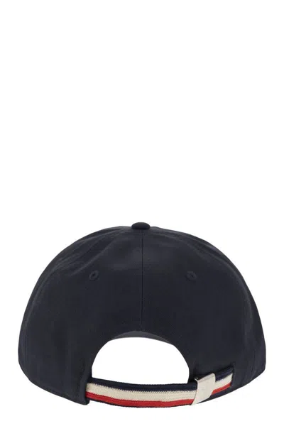 Shop Moncler Baseball Cap With Logo In Blue