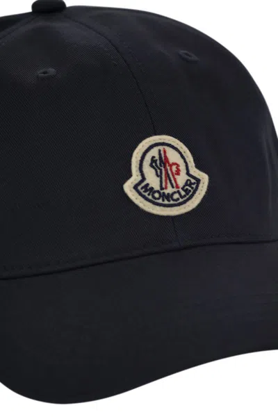 Shop Moncler Baseball Cap With Logo In Blue