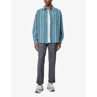 Shop Dickies Men's Vrticl Yd Stipe Coronet Glade Spring Striped Cotton Shirt