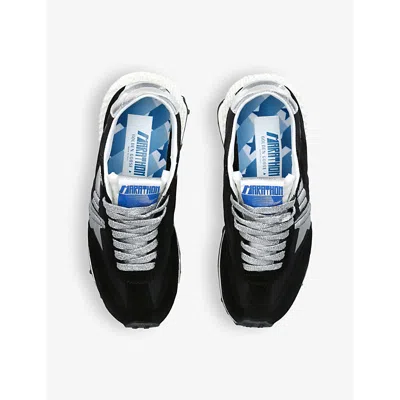 Golden Goose Running Marathon Leather-trimmed Shell Sneakers In Black/comb