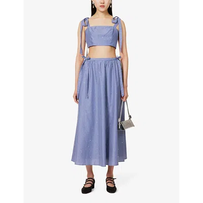 Shop Sister Jane Ivy Striped Cotton Midi Skirt