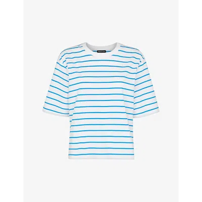 Whistles Womens Multi-coloured Stripe Relaxed-fit Organic-cotton T-shirt In Multi-coloured