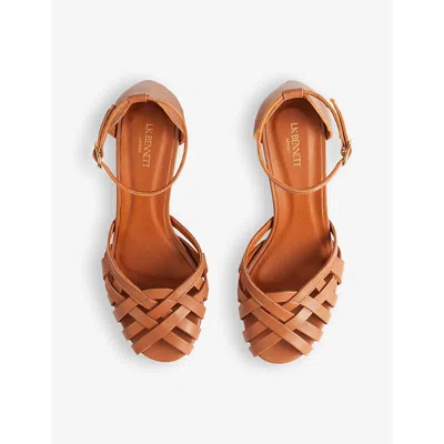 Shop Lk Bennett Women's Bro-tan Noemia Criss-cross Front Leather Sandals