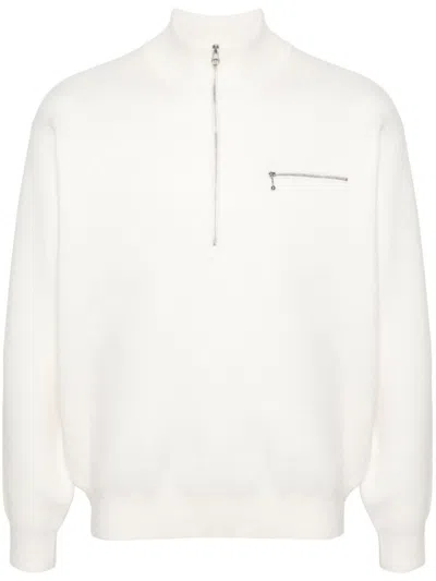 Shop Stussy Stüssy Half Zip Mock Neck Sweater In White