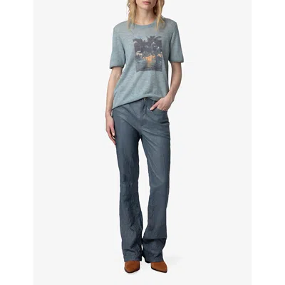 Shop Zadig & Voltaire Zadig&voltaire Women's Nuage Ida Graphic-print Relaxed-fit Cotton T-shirt