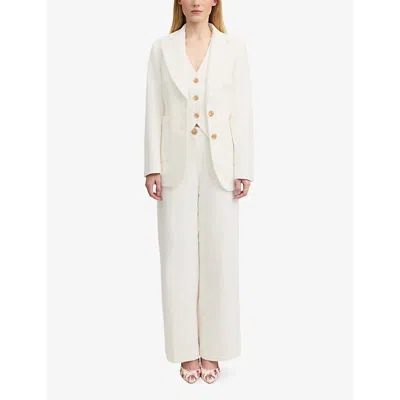 Lk Bennett Womens Cre-ecru Mariner Single-breasted Wool Jacket In Cre-ecru